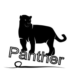 Exotic panther. Silhouette logo on a white background.Vector