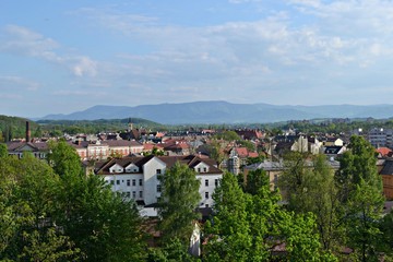 Widok na czeski Cieszyn ze wzgórza zamkowego, Polska © Marta