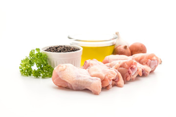 fresh raw drumstick of chicken wing