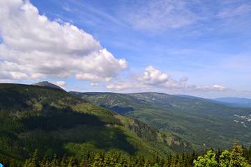 Karkonosze, panorama za szlaku na Śnieżkę - obrazy, fototapety, plakaty