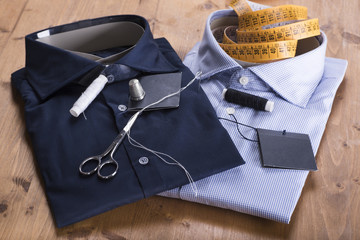 view of a tailored suit from a tailor in his studio