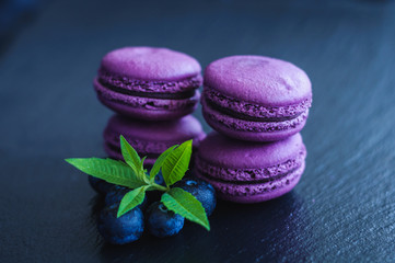 macaroons with blueberries