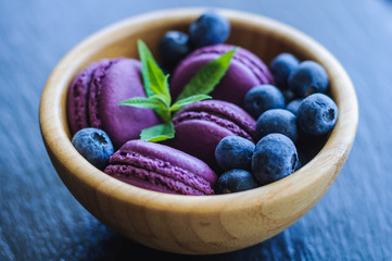 macaroons with blueberries