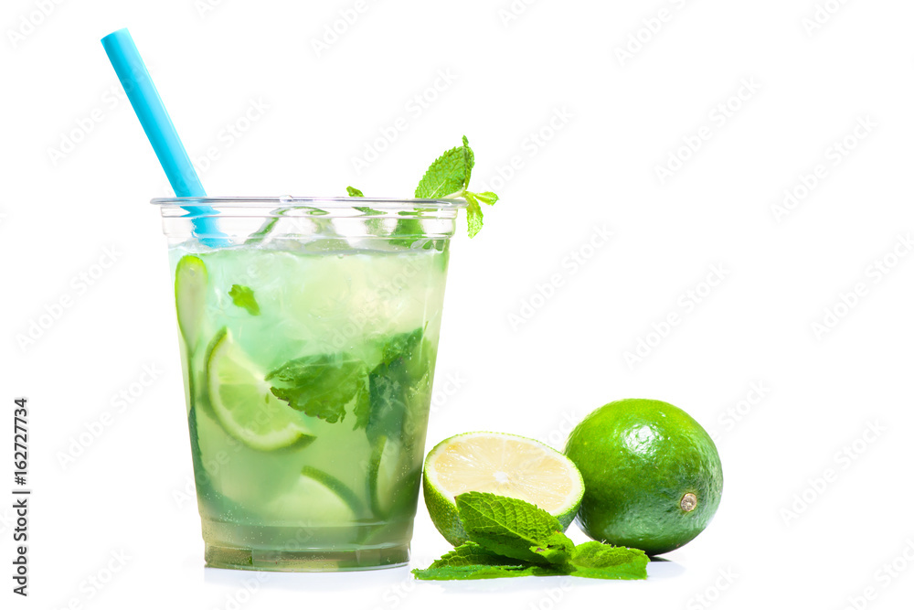 Canvas Prints mojito cocktail in plastic cup