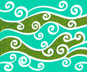 Hand Drawn Abstract Flowers Doodle Illustration. Not seamless