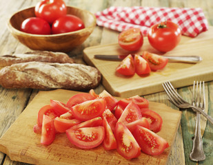 Tomatoes and bread
