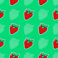 Seamless pattern with strawberry. Vector background.