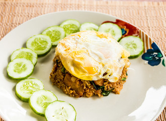 fried rice with pork, Thai food.