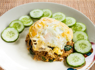 fried rice with pork, Thai food.
