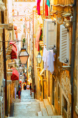 Fototapeta na wymiar Street in old town of Dubrovnik