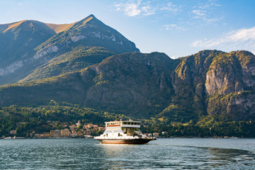 A ferry crossing the Como Lake, Italy