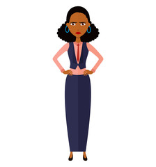 Worried business lady vector isolated on a white background