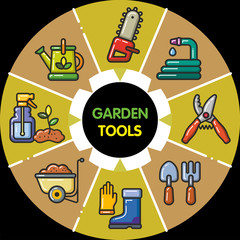 Infographic_set of garden tools