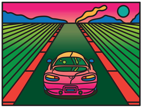 High Speed Retro Car