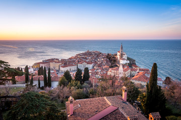 Panorama of beautiful Piran, Slovenia