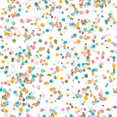 
Modern Abstract  Confetti Vector Seamless Pattern.  Colorful grunge texture circles in pastel colors on white background. Perfect for party invitations, wrapping paper or web design.
