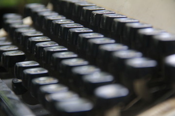 Obraz premium Typewriter is a device used to print letters on paper before the ancient technology. Used in business