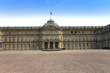 Neues Schloss (New Castle). Palace of the 18th century in baroque style in Germany, Stuttgart