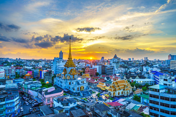 Wat Trai Mitr at Sunset in Bangkok Thailand - 162735782