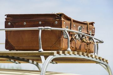 vintage leather suitcas