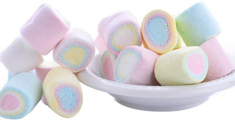 Marshmallows isolated on white background