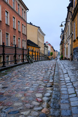 Fototapeta na wymiar Cobblestone pavement in Stockholm