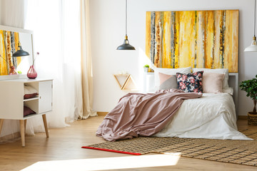 Bedroom in warm colors