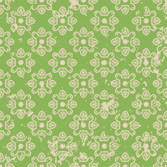 Abstract vintage ornamental pattern with fading and scratches, paint splashes. Vector template can be used for design of wallpaper, fabric, oilcloth, textile, wrapping paper and other design