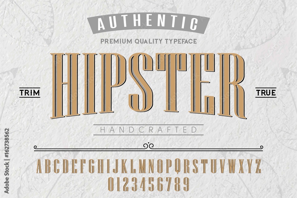 Fototapete font.alphabet.script.typeface.label.hipster typeface.for labels and different type designs