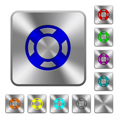 Fototapeta premium Lifesaver rounded square steel buttons
