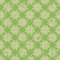 Abstract vintage ornamental pattern with fading and scratches, paint splashes. Vector template can be used for design of wallpaper, fabric, oilcloth, textile, wrapping paper and other design