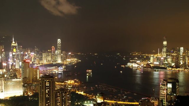 Hong Kong skyline night scene