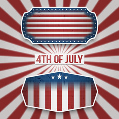 American 4th of July Holiday Banners