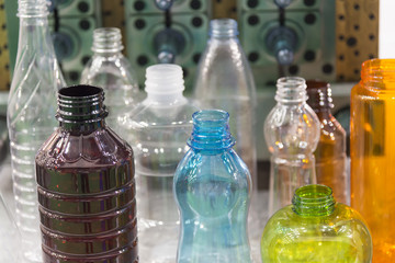 The various type  sample of plastic bottle.Plastic bottle container product.