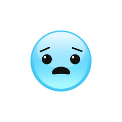 Fearful scared frightened emoji emoticon face vector icon isolated on white background