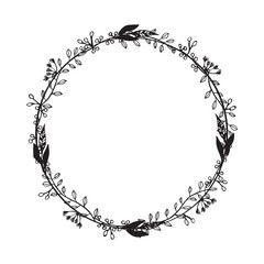 Hand drawn wreath. Floral design