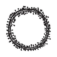 Hand drawn wreath. Floral design