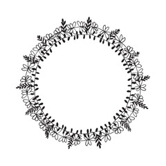 Hand drawn wreath. Floral design