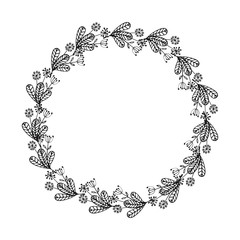 Hand drawn wreath. Floral design