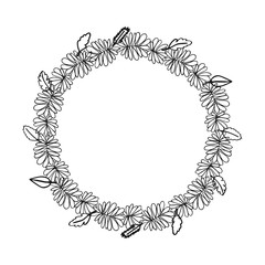 Hand drawn wreath. Floral design