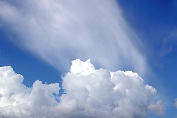 Naklejka na ściany i meble blue sky background with tiny clouds nature