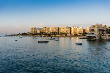 Mediterranean traditional colorful boats in Malta