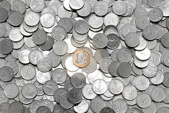 One Euro on Czech Crones