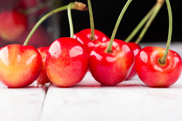 Cherries close-up, soft focus, horizontal