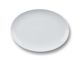 white plate on white background