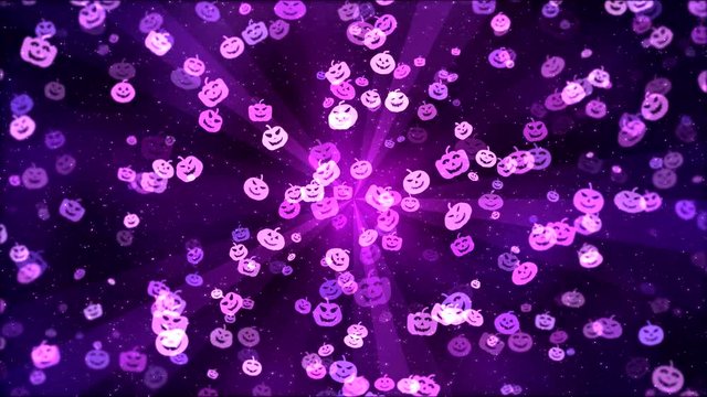 Colorful Animated Pumpkin Shapes - Loop Purple