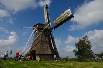 Fototapeta na wymiar Traditional Frisian Windmill