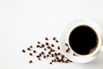 Coffee cup and coffee bean