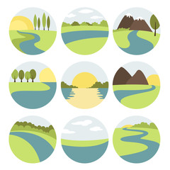 River and Landscape icons - 162748119
