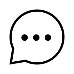Chat icon in speech bubble - vector iconic design
